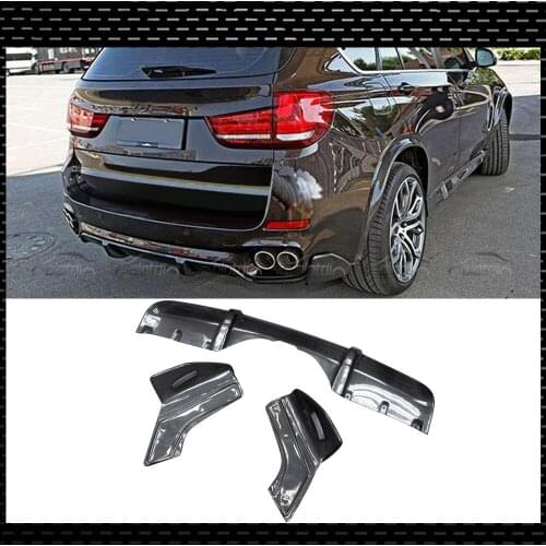Real Carbon Fiber Rear Bumper Diffuser Lip Splitters For BMW F15 X5 M Sport M-Tech 2014UP Rear Lip Auto Tuning