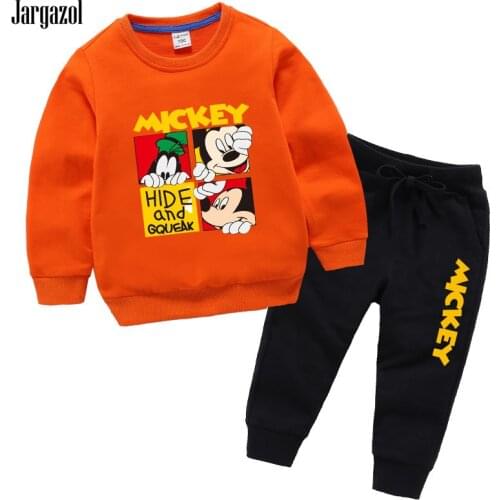 Baby Boys Clothes Cartoon Minnie Mickey Printed Girls Clothing Set Autumn Long Sleeve Sweatshirt Vetement Enfant Fille Tracksuit