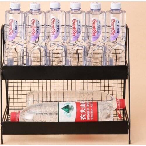 Double-layer iron art cosmetics organizer earrings lipstick storage box beautiful practical desktop shelf