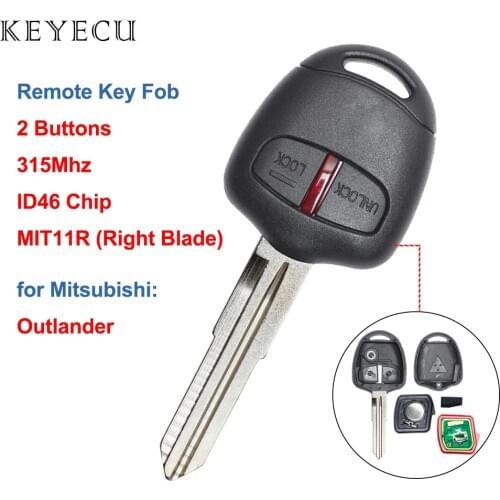Keyecu for Mitsubishi Outlander 2005 2006 2007 2008 2009 2010 Remote Key Car Key Fob 315MHz Right Blade
