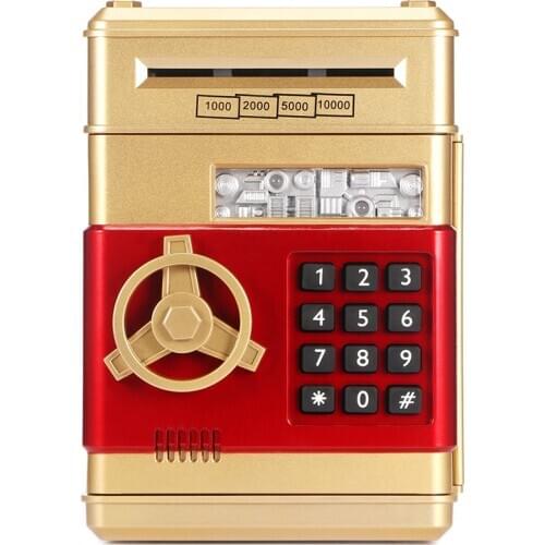 Electronic Piggy Bank ATM Password Money Box Cash Coins Saving Box ATM Bank Safe Box Auto Scroll Paper Banknote Gift For Kids