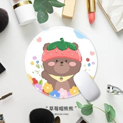 Mouse pad female cute trumpet bear couple computer desktop custom large gaming pink creative office soft cloth mat