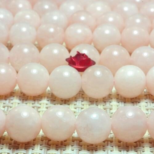 Malaysia Pink Jade Smooth Round Loose Beads Wholesale Gemstone Semi Precious Stone Bracelet Necklace Diy Jewelry Making Supply
