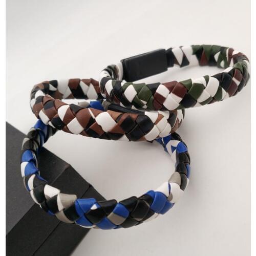 Micro usb Sync Data charging Cable PU leather bracelet hand woven pu leather usb data bracelet