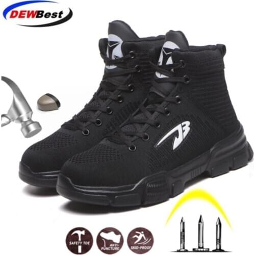 DEWBEST Fashion Casual Shoes Boots Men&Women Warm Winter Work Safety Shoes Lace-Up Waterproof Work Tooling Safety Boots