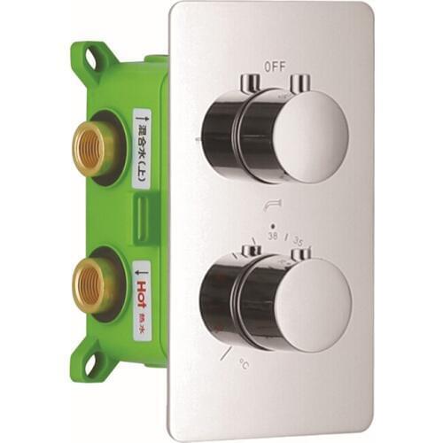 Wall mounted thermostatic shower faucet 2 & 3 ways brass material chrome high quality bath shower mixer valve with embedded box