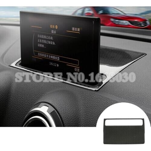 Carbon Fiber Dashboard GPS Navigation Trim Cover 1pcs For Audi A3 S3 2014-2019 Car accesories interior Car decoration