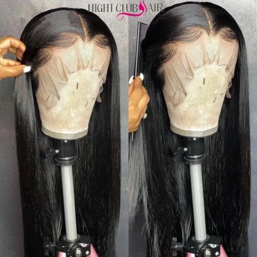 Night Club Bone Straight Hair Human Hair Lace Front Wigs Pre Plucked Frontal Wigs Smooth Human Hair Closure Long