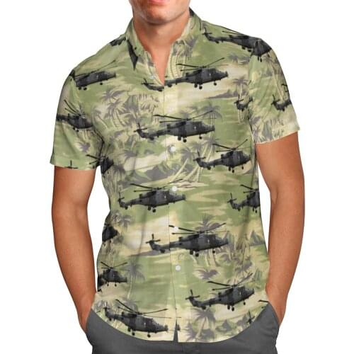 Helicopter 3D Beach Breathable Hawaii Summer 2021 Shirt Short Sleeve Shirt Streetwear Oversized Chemise Hombre Blusa Masculina-3