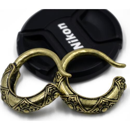 Trial Brass Adorned Sun Design Ear Weights Hangers Gauges Spiral Ear Taper Stretcher Tunnel Plugs Expanders Earlet 2g/6mm