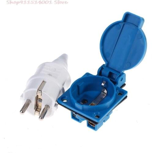 Industrial waterproof socket EU socket copper contact body EU Plug