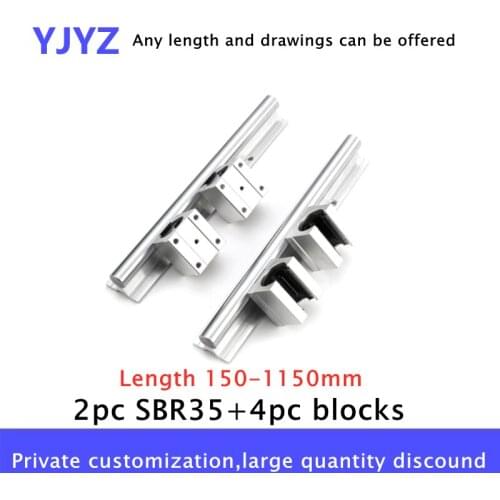 Factory direct sale two SBR35 linear guide rails (150~1150mm) + four SBR35 sliders (standard/extended) complete models