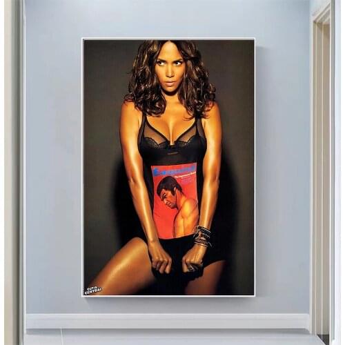Silk Cloth Wall Poster Halle Berry Art Home Decoration Gift