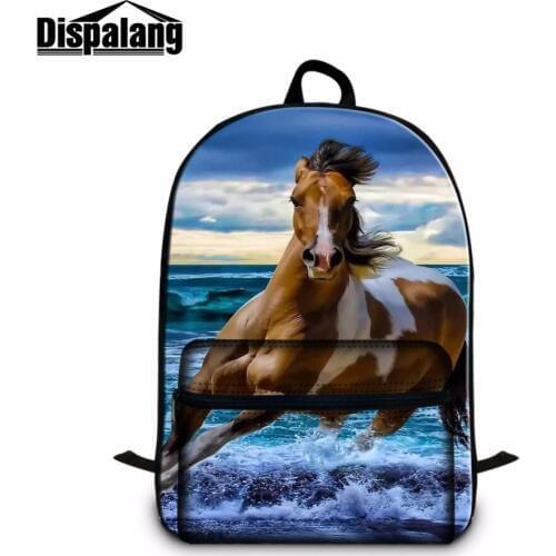 Dispalang Horse School Backpack for College Students Cute Laptop Bookbag for Girls Boys Schoolbag Animal Mochilas for Children