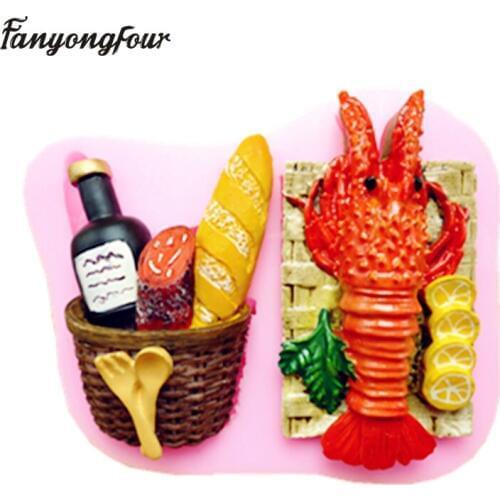 Wine Lobster Bread Lemon Silicone Cake Mold Chocolate Candy Mould Cake Decoration Kitchen Cooking Tools Chocolate Candy Mould