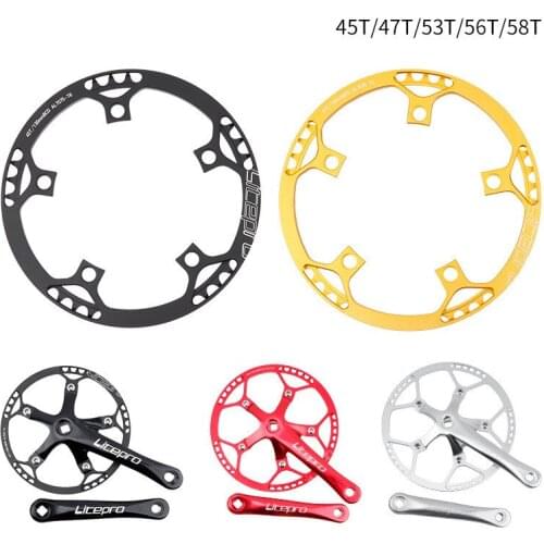 Bicycle Crankset Road Square Hole Crank Folding Bike Crankset Chainwheel Spare Parts For Bicycle 45T 47T 53T 56T 58T Bicycle