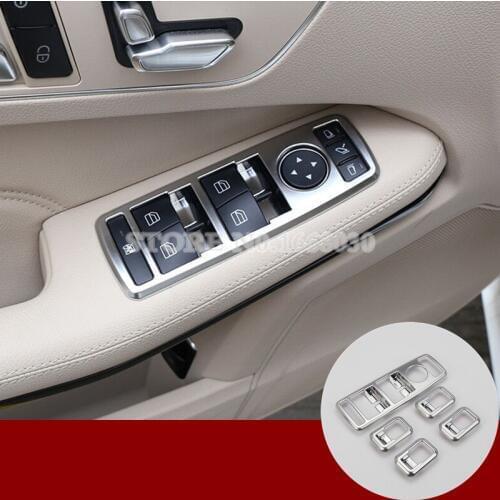Inner Car Door Window Switch Trim Cover 5pcs For Mercedes Benz GLA X156 2013-2018 Car accesories interior Car decoration