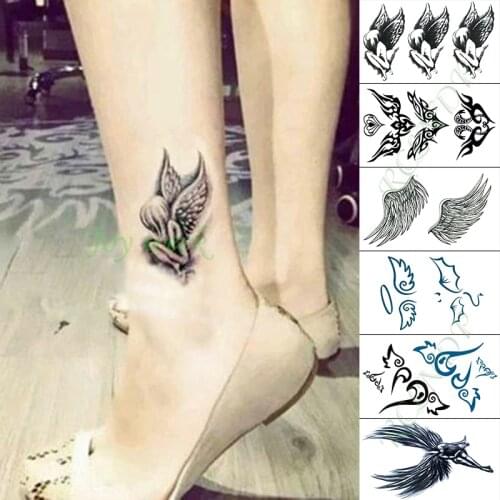 Waterproof Temporary Tattoo Sticker Angel Wing Fake Tatto Hand Arm Foot Flash Tatoo for Kid Girl Men Women