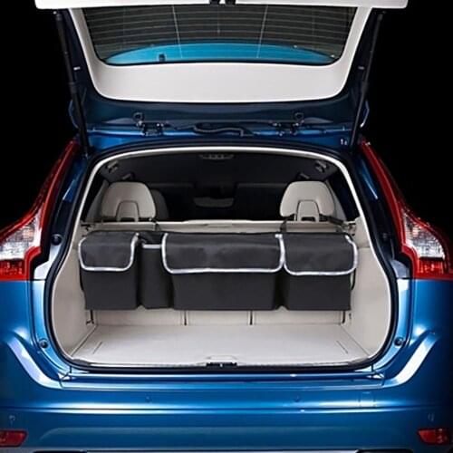 Car Trunk Storage Bag Car Rear Trunk for Suv Storage Seat Bag Chair Back Oxford Cloth Material Black Large Capacity