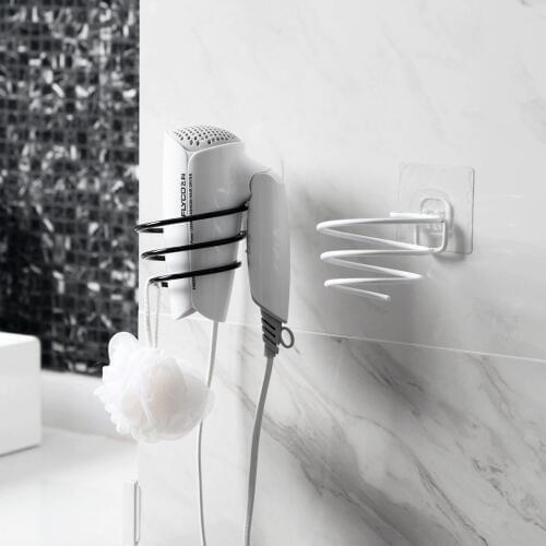 Iron Wall Mounted Hair Dryer Holder Bathroom Storage Shelf Rack For Hairdryer Shower Caddy Bathroom Organizer Accessories