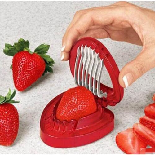 1 PC Strawberry Slicer Fruit Carving Tools Blade Craft Salad Cutter Stainless Steel Portable Kitchen Gadgets 35