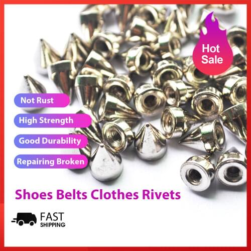 100/30pcs Garment Rivets 10mm Metal Rivets DIY Punk for Leather Shoes Bags Bracelet Rapid Studs Jackets Decor Handcraft Tools