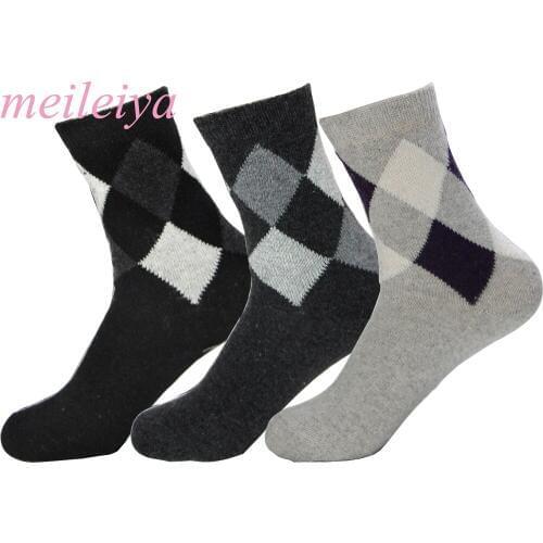 5 Pair/Bag New Rabbit Wool Blended Quality Mens Warm Socks Breathable Soft Dotted Lattice Prints Spring Winter Male Socks