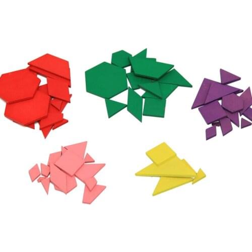 50Pcs Montessori Materials Teaching Aids Wooden Geometric Shapes Toy Kids DIY Colorful Baby Early Learning Toys for Children Toy