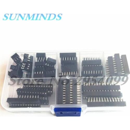 66PCS/Lot DIP IC Sockets Adaptor Solder Type Socket Kit 6,8,14,16,18,20,24,28 pins