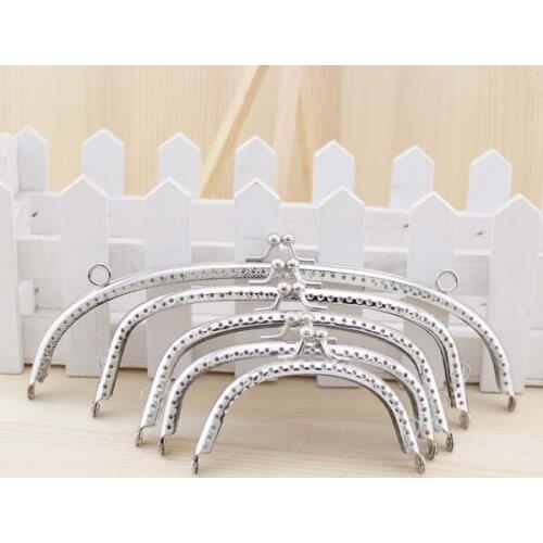 Free shipping! Silver arc-Shaped Purse Frame Metal DIY Coin Bag Accessories 5PCS SET OF 8.5/ 10/ 12/ 15/ 20CM