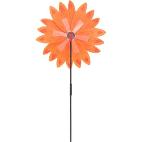 Large Double Layer Sunflower Windmill Wind Spinner Kids Toys Yard Garden Decor