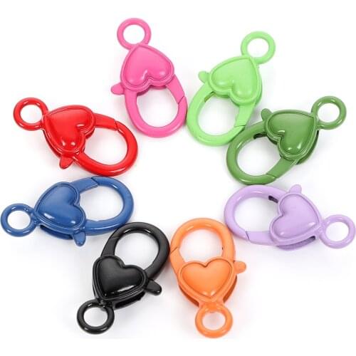 10 Pcs 26x15mm Love Heart Metal Key Holder Split Rings Connectors For Jewelry Making DIY Keychain Keyring Accessories Finding