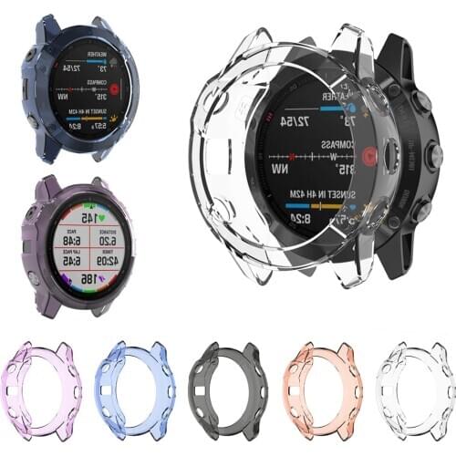 TPU Watch Case For Garmin Fenix 6 6S 6X Pro 5X 5 5S Plus Smart Bracelet Protective Frame Shell Replacement Shockproof Clear Case