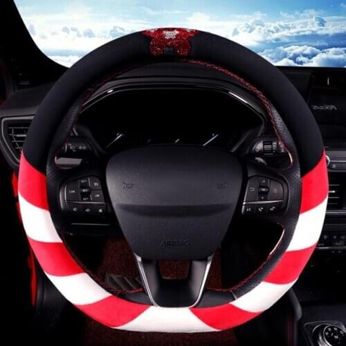 Car steering wheel cover Winter steering wheel cover non slip New style Short plush 3color Diameter 38cm plush material