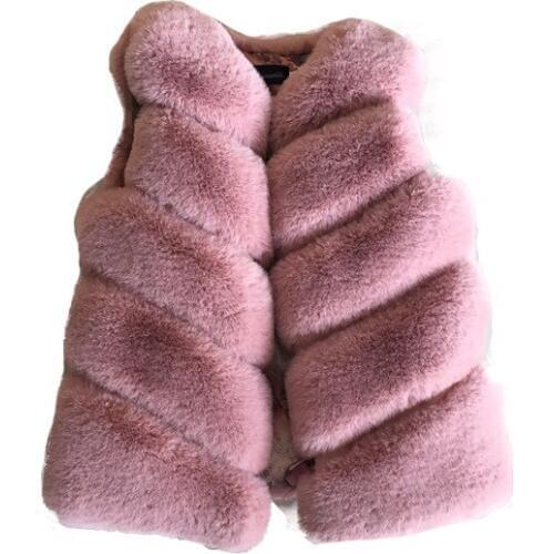 Girl child imitation fox fur patchwork vest Kids long Jacket childrens winter imitation fur coat girl vest CT039