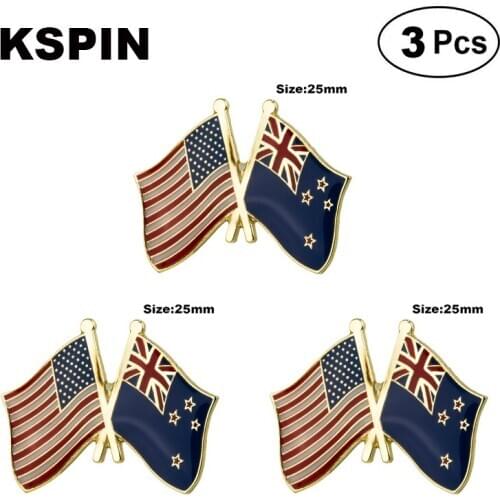 U.S.A.& New Zealand Frendship Lapel Pin Brooches Pins Flag badge Brooch Badges