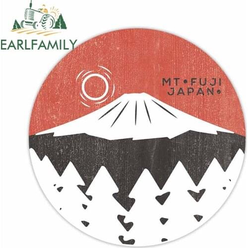 EARLFAMILY 13cm x 12.8cm for Mount Fuji Car Stickers Windshield Surfboard Decal Trunk Waterproof Motorcycle GTR Vinyl Car Wrap