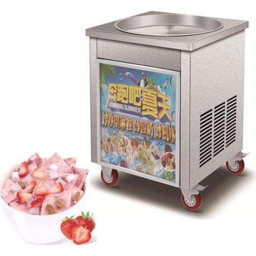 Electric Fried Ice Machine Thai Fry Pan Fried Yogurt Ice Cream Rolled Machine Commercial Smoothie Machine 220V/110V