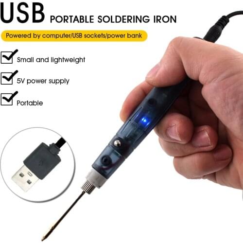 5V 10W USB Powered Electric Soldering Iron Solder Pen Welding Gun Hand Tools Kit Fast Heating Outdoor Welding Tools Dropship New