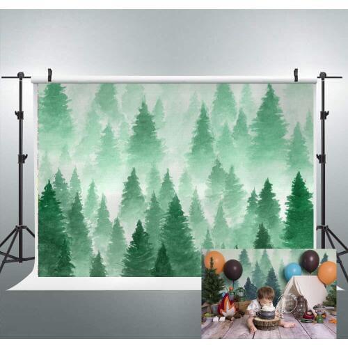 BEIPOTO Christmas Backdrops Photography watercolor forest Pine Tree Photo Background baby kids summer Studio Prop party decor