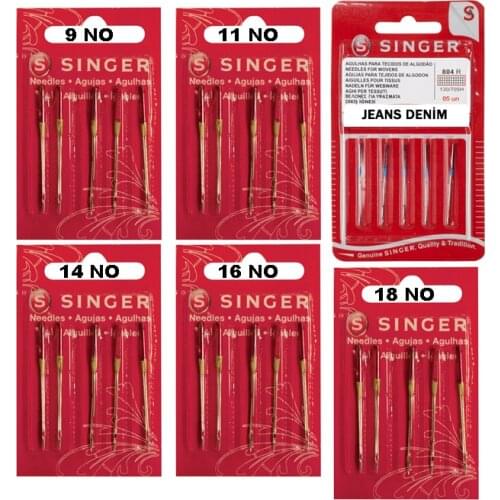 30Pcs Singer Household Sewing Machine Needles Stretch Fabric Jeans Stitch Assorted Sizes for Brother Singer Janome and All Brand