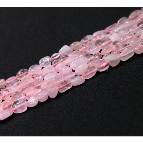 Wholesale Irregular Shape Natural Rose Pink Quartz 5-8mm Stone Beads For Jewelry Making DIY Bracelet Necklace 15'' 40PCS