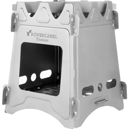 Camping Wood Stove Portable Folding Lightweight Titanium Wood Burning Backpacking Stove Outdoor Survival Cooking Picnic Hunting