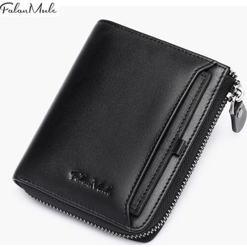 Fashion 2020 New Genuine Leather Men Wallet Boys Purse Small Coin Purses Short Male Wallets Mans Purses