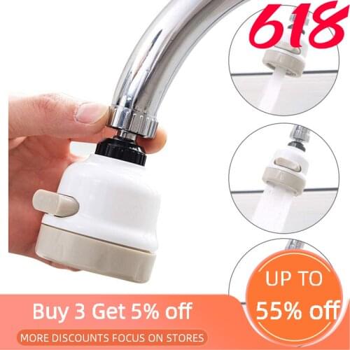 Kitchen Tap Head Movable Sink Faucet Rotatable ABS Sprayer Anti-Splash Adjustable Filter Nozzle 3 Modes Water Saving Aerator