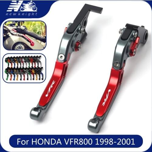 Motorcycle CNC Aluminum Full Adjustable Folding Extendable Brake Clutch Levers For Honda VFR800 1998 1999 2000 2001 Accessories