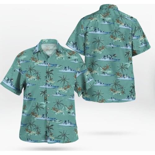 2021 New 3D Printing Warship Hawaii Anime Shirts Men Summer Short-sleeved Beach Shirt Men Shirts Oversize Camisa Masculina 5XL-4
