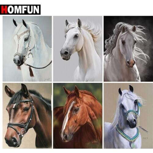 HOMFUN 3D Diamond Painting "Horse animall" DIY Full Rhinestones Drill Cross-stitch Kits Square Round Diamond Embroidery