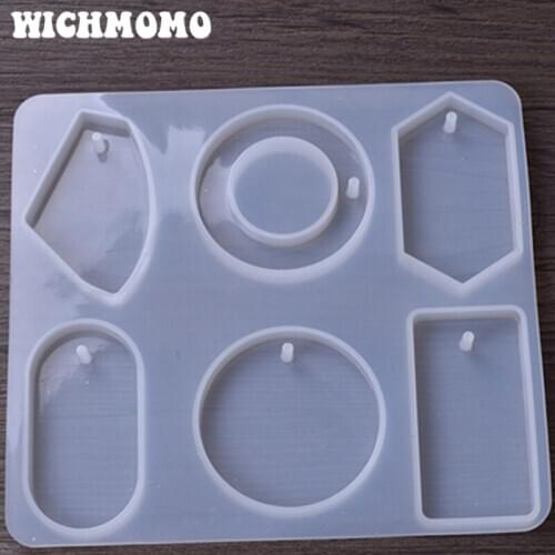 New 1PCS 6 Style Pendants Craft DIY Transparent UV Pyramid Resin Liquid Silicone Combination Molds for Making Necklace Jewelry