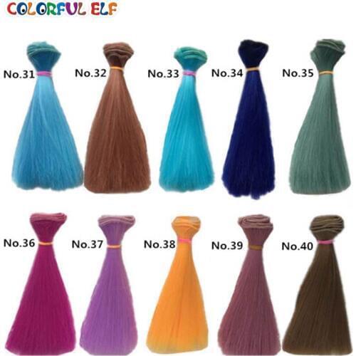 1pcs 15x100cm Free shipping Doll wigs bjd / can children / Yeluo Li / sd high temperature wire straight hair Fapai hair-sik